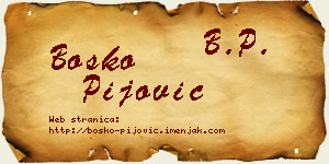 Boško Pijović vizit kartica